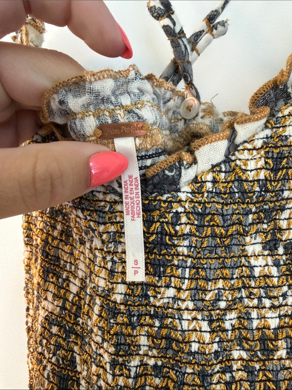 Free People Smocked Floral Maxi Dress in Blue/Yellow and Cream - Picture 2 of 3